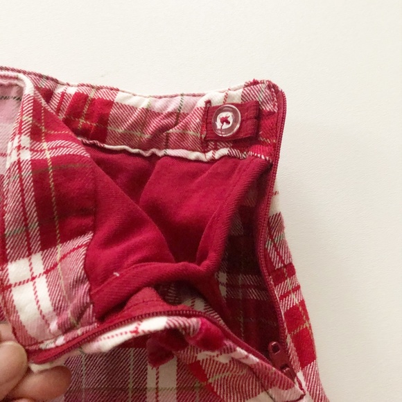 Gymboree Red Plaid Velvet Bow Skirt Sz 8 - Picture 4 of 7